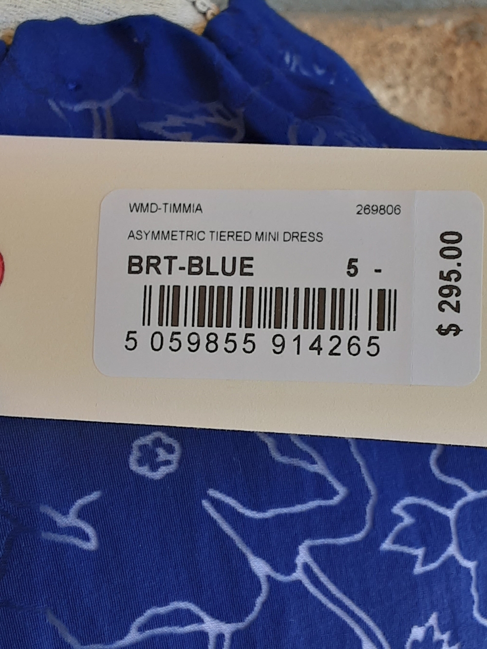 Ted Baker Timmia Blue Floral Tie-Neck Asymetrical Tiered Dress NWT - Picture 10 of 11